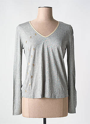 T-shirt manches longues manches longues gris LE BOUDOIR D'EDOUARD femme