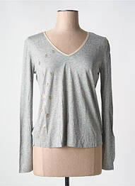 T-shirt manches longues manches longues gris LE BOUDOIR D'EDOUARD femme