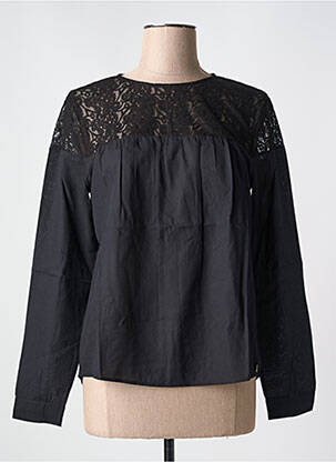 Blouse col rond manches longues noir LE BOUDOIR D'EDOUARD femme