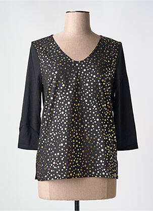 Top col v manches longues noir LE BOUDOIR D'EDOUARD femme