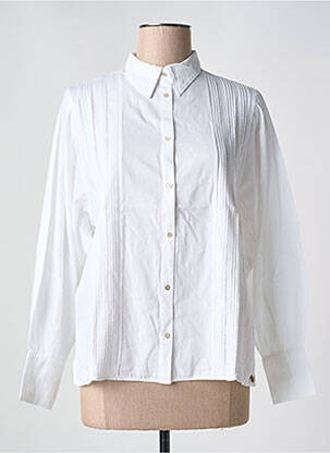 Chemisier coupe droite manches longues blanc LE BOUDOIR D'EDOUARD femme