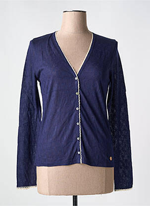 Gilet manches longues coupe cintrée bleu LE BOUDOIR D'EDOUARD femme