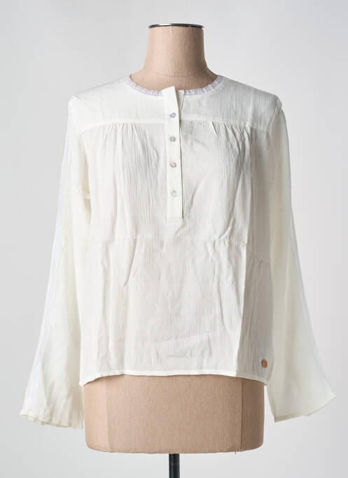 Blouse col rond manches longues blanc LE BOUDOIR D'EDOUARD femme