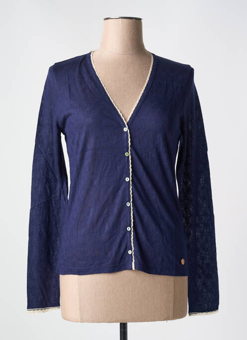 Gilet manches longues coupe cintrée bleu LE BOUDOIR D'EDOUARD femme