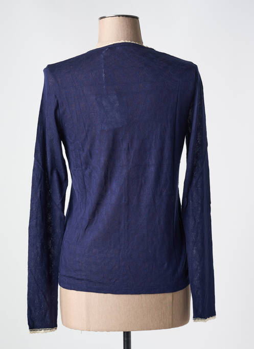 Gilet manches longues coupe cintrée bleu LE BOUDOIR D'EDOUARD femme