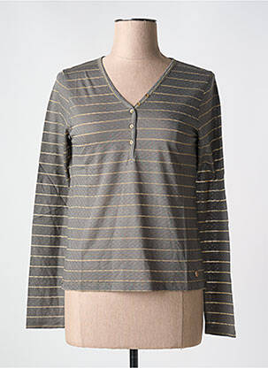 Top col v manches longues gris LE BOUDOIR D'EDOUARD femme