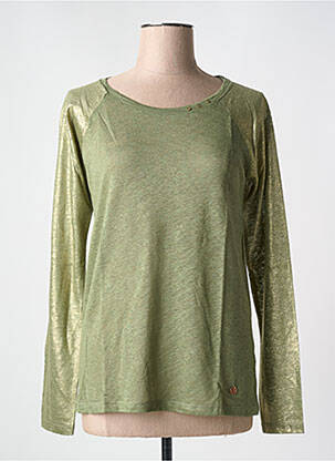 T-shirt coupe droite manches longues vert LE BOUDOIR D'EDOUARD femme