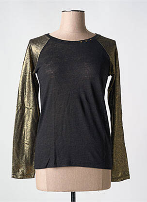 T-shirt coupe droite manches longues noir LE BOUDOIR D'EDOUARD femme