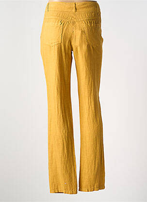 Pantalon droit fermeture zippée sous rabat boutonné taille normale jaune LE BOUDOIR D'EDOUARD femme