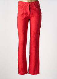 Pantalon droit tissage crêpe taille normale rouge LE BOUDOIR D'EDOUARD femme
