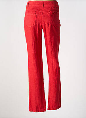 Pantalon droit fermeture zippée sous rabat boutonné taille normale rouge LE BOUDOIR D'EDOUARD femme