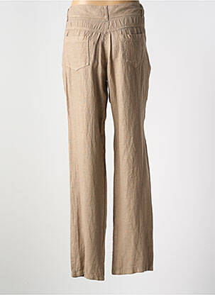 Pantalon droit tissage crêpe taille normale marron LE BOUDOIR D'EDOUARD femme