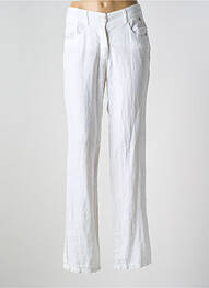 Pantalon droit tissage crêpe taille normale blanc LE BOUDOIR D'EDOUARD femme
