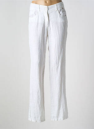 Pantalon droit tissage crêpe taille normale blanc LE BOUDOIR D'EDOUARD femme