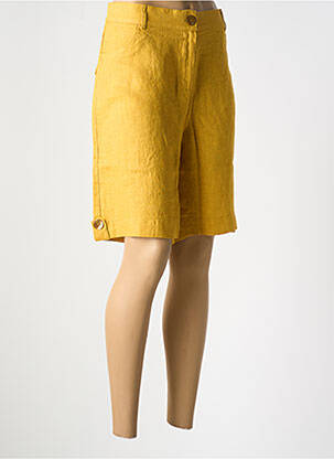 Bermuda coupe droite taille normale jaune LE BOUDOIR D'EDOUARD femme