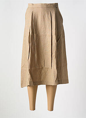 Jupe mi-longue taille à pinces marron LE BOUDOIR D'EDOUARD femme