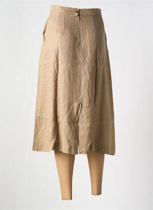 Jupe mi-longue taille à pinces marron LE BOUDOIR D'EDOUARD femme