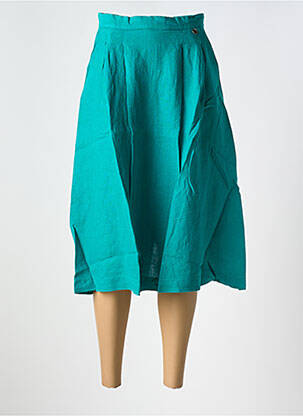 Jupe mi-longue taille à pinces vert LE BOUDOIR D'EDOUARD femme