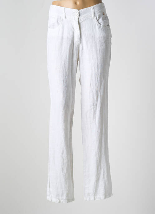 Pantalon droit tissage crêpe taille normale blanc LE BOUDOIR D'EDOUARD femme