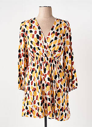 Robe courte manches longues manches longues beige COMPAÑIA FANTASTICA femme
