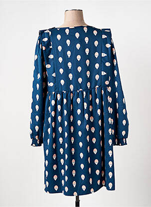 Robe mi-longue imprimé fantaisie manches longues bleu COMPAÑIA FANTASTICA femme