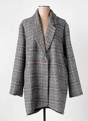Manteau long coupe cintrée sans capuche gris CHATTAWAK femme