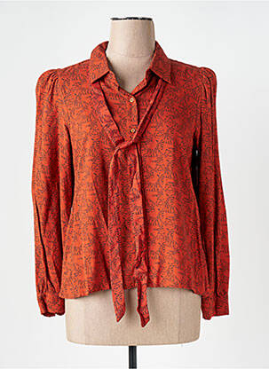 Chemisier coupe cintrée manches longues orange COMPAÑIA FANTASTICA femme
