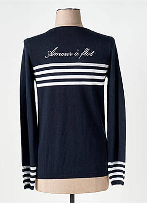 Pull coupe cintrée manches longues bleu BREIZH ANGEL femme