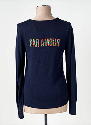 Pull coupe cintrée manches longues bleu BREIZH ANGEL femme