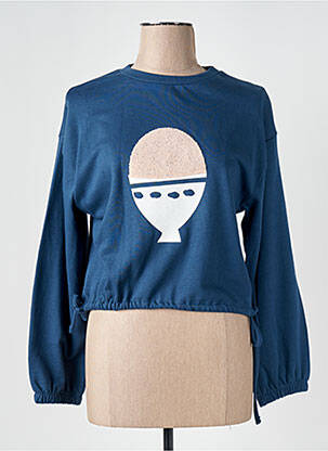 Sweat-shirt maille semi-opaque manches longues bleu COMPAÑIA FANTASTICA femme