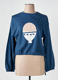 Sweat-shirt maille semi-opaque manches longues bleu COMPAÑIA FANTASTICA femme