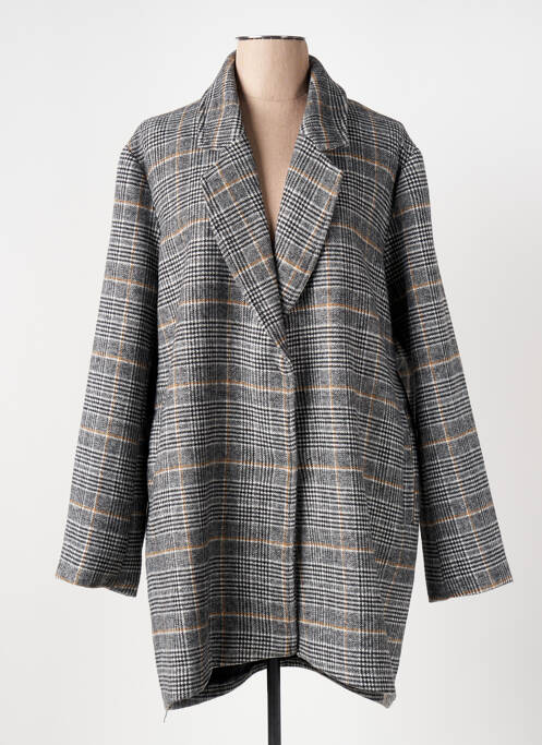 Manteau long coupe cintrée sans capuche gris CHATTAWAK femme