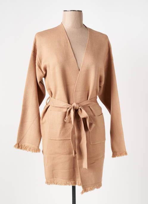 Gilet manches longues beige EMILIE.K pour femme