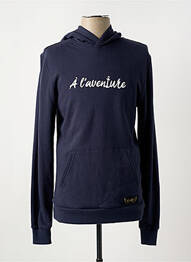Sweat-shirt à capuche sérigraphie floquée manches longues bleu BREIZH ANGEL femme