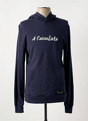 Sweat-shirt à capuche poches manches longues bleu BREIZH ANGEL femme