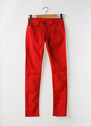 Pantalon slim tissage popeline rouge RWD fille
