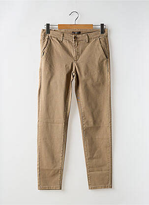 Pantalon chino tissage popeline taille normale marron CHATTAWAK femme