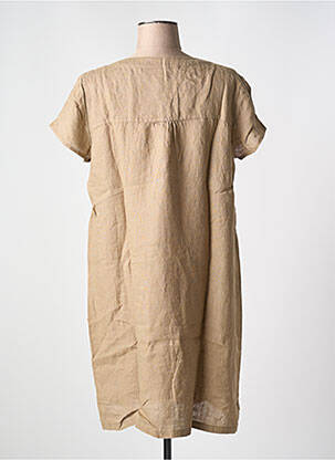 Robe mi-longue manches courtes manches courtes beige LE BOUDOIR D'EDOUARD femme
