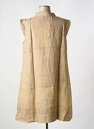 Robe mi-longue manches courtes manches courtes marron LE BOUDOIR D'EDOUARD femme