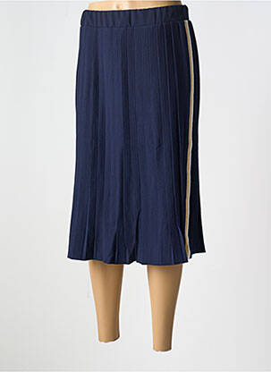 Jupe mi-longue coupe droite bleu LE BOUDOIR D'EDOUARD femme