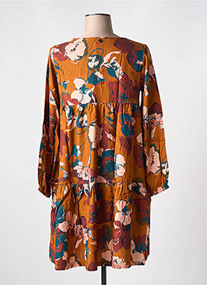 Robe courte manches longues manches longues orange LE BOUDOIR D'EDOUARD femme