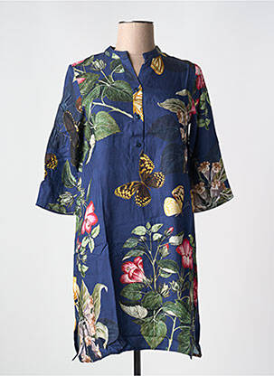 Robe mi-longue manches 3/4 manches 3/4 bleu LE BOUDOIR D'EDOUARD femme
