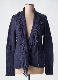 Gilet manches longues maille ajourée bleu LE BOUDOIR D'EDOUARD femme