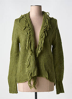 Gilet manches longues coupe cintrée vert LE BOUDOIR D'EDOUARD femme