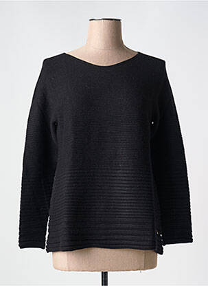 Pull col rond manches longues noir LE BOUDOIR D'EDOUARD femme