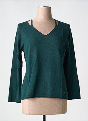 Pull coupe cintrée manches longues vert LE BOUDOIR D'EDOUARD femme