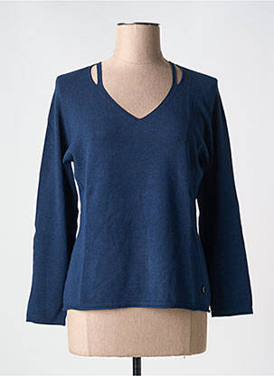 Pull coupe cintrée manches longues bleu LE BOUDOIR D'EDOUARD femme