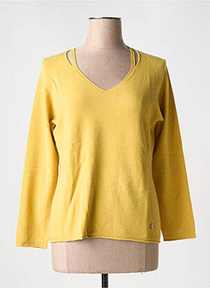 Pull coupe cintrée manches longues jaune LE BOUDOIR D'EDOUARD femme
