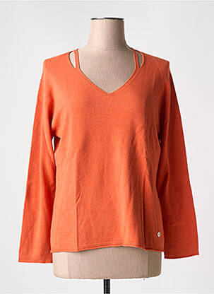 Pull coupe cintrée manches longues orange LE BOUDOIR D'EDOUARD femme