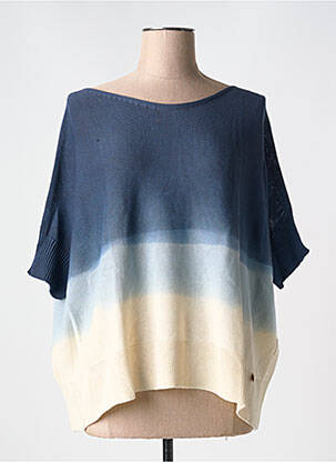 Pull maille ajourée manches courtes bleu LE BOUDOIR D'EDOUARD femme